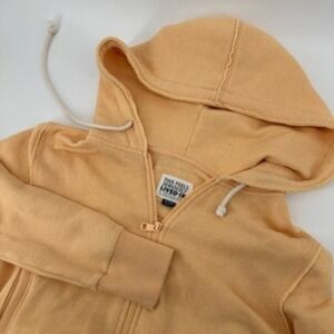American Eagle Seriously Lived-In Full Zip Cropped Hoodie - Women's XS Peach‎